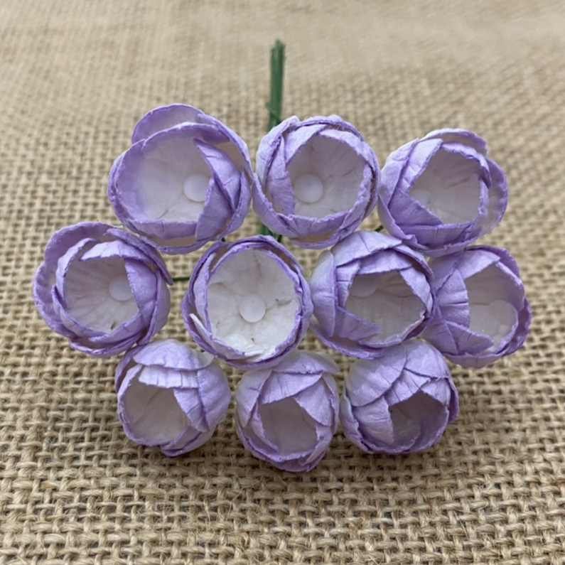 50 2-TONE LILAC MULBERRY PAPER BUTTERCUPS